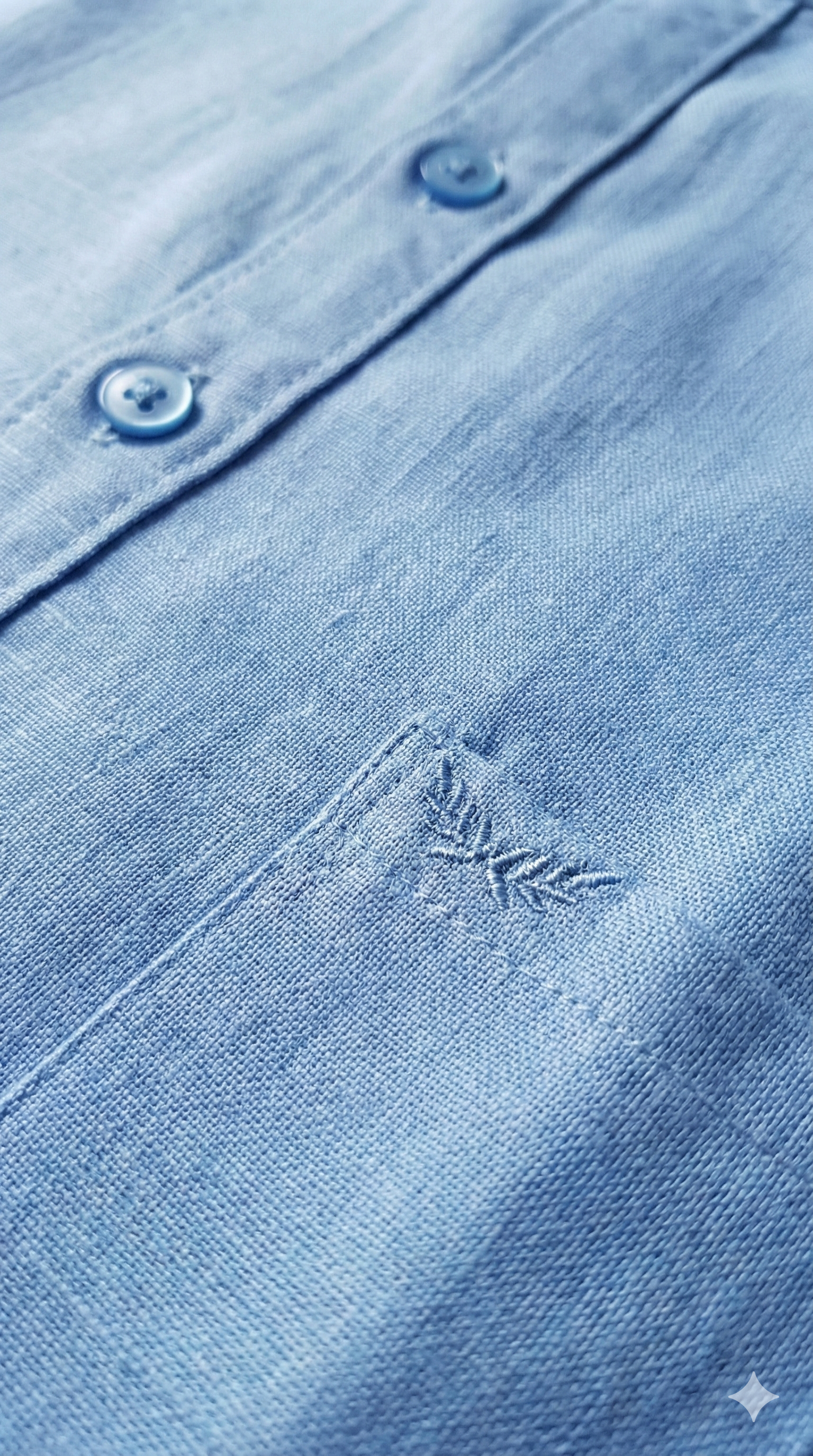 Nova Blue Textured Pure Linen Shirt [ 60 LEA ]