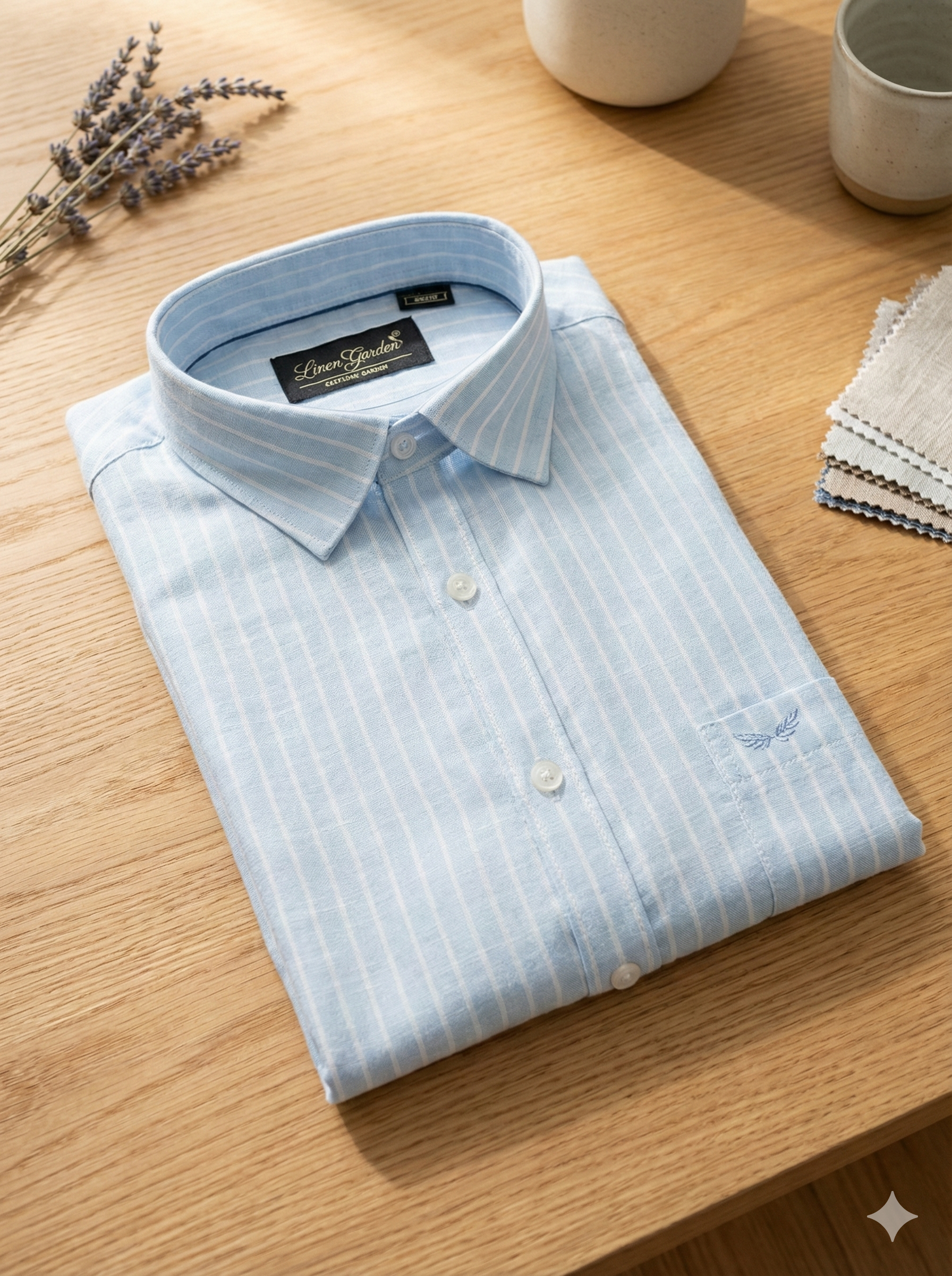 The Azure Sky Linen Stripe Shirt