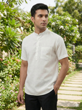 Classic Mandarin - collar Pure Linen Kurta [ 60 LEA ]