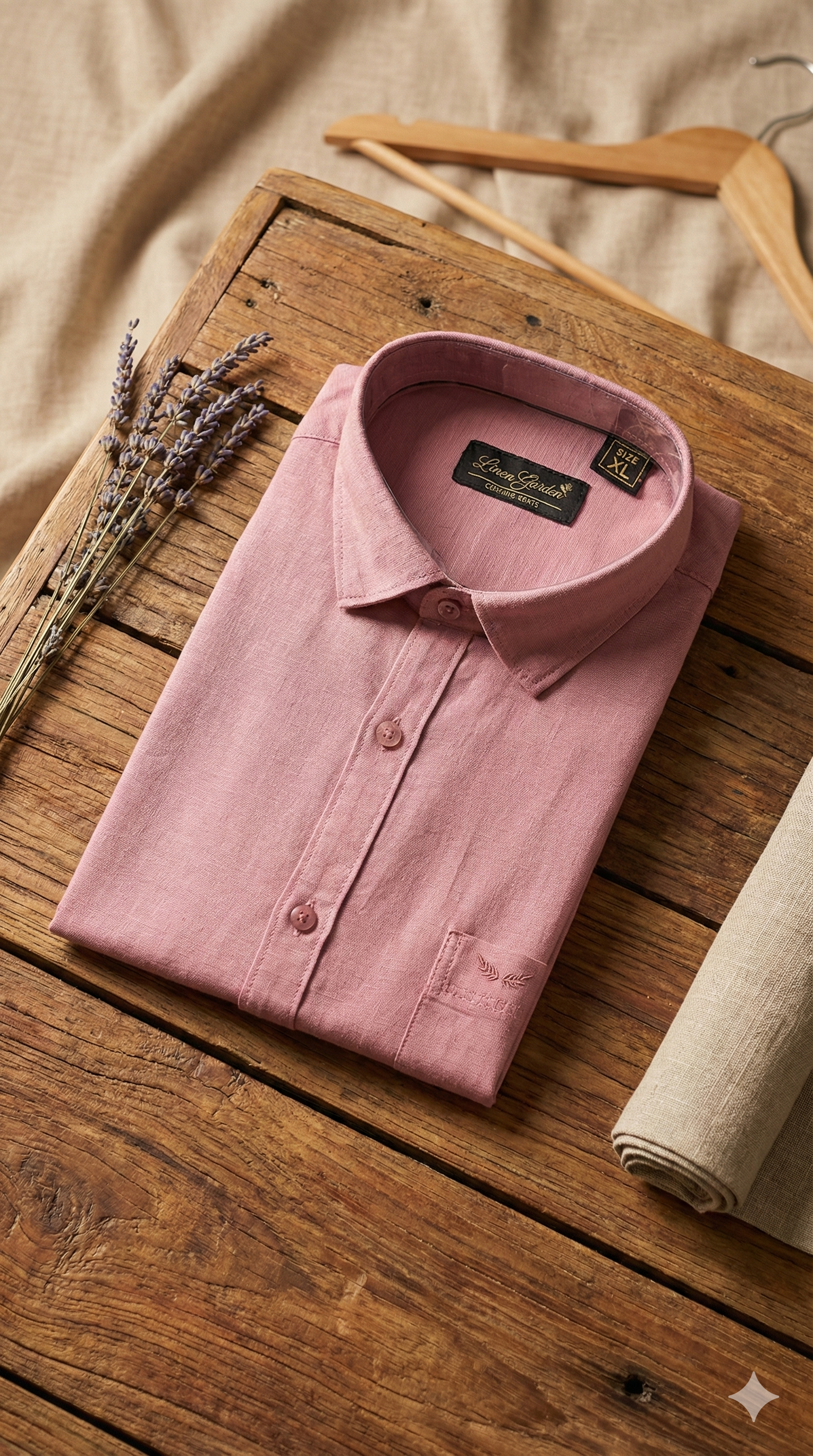 Mauve Heritage Linen Blend Shirt [ Full Sleeve ]