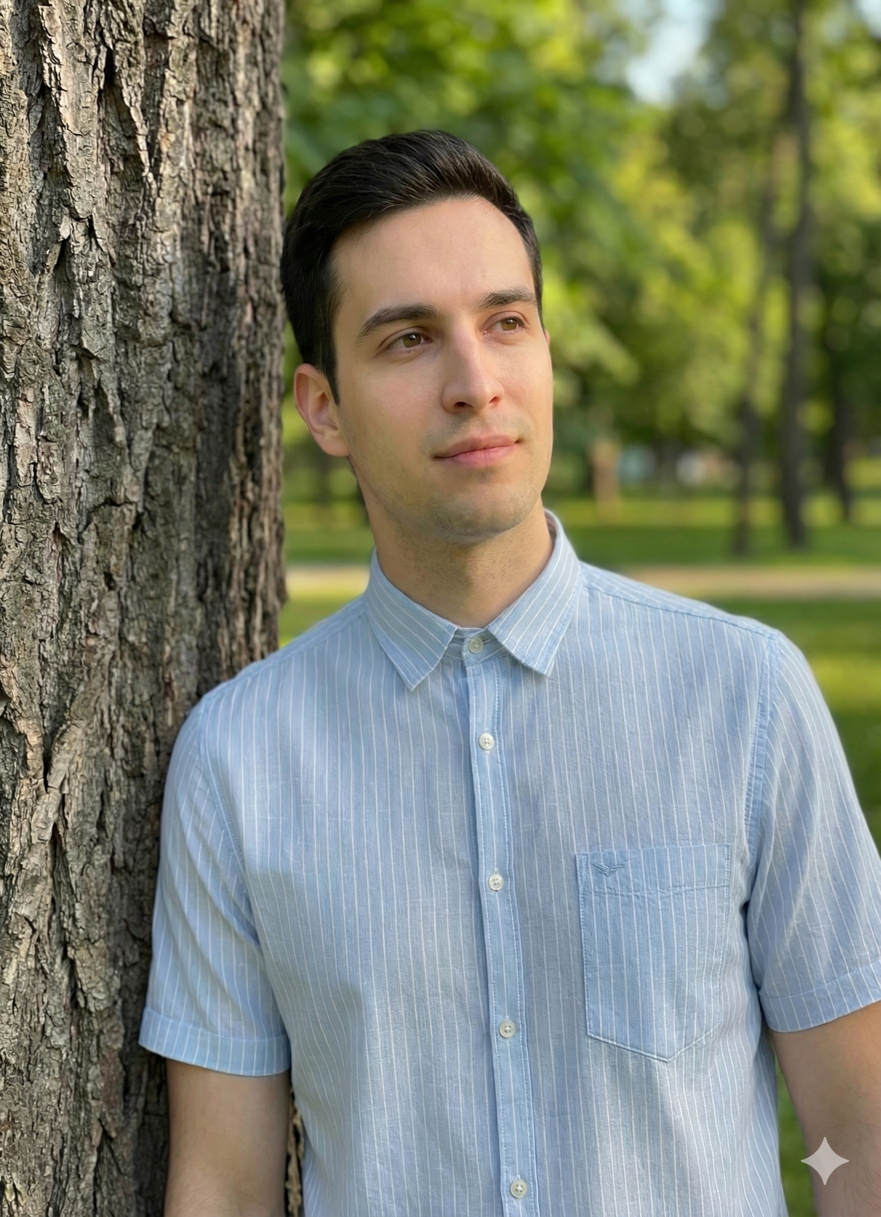 The Azure Sky Linen Stripe Shirt