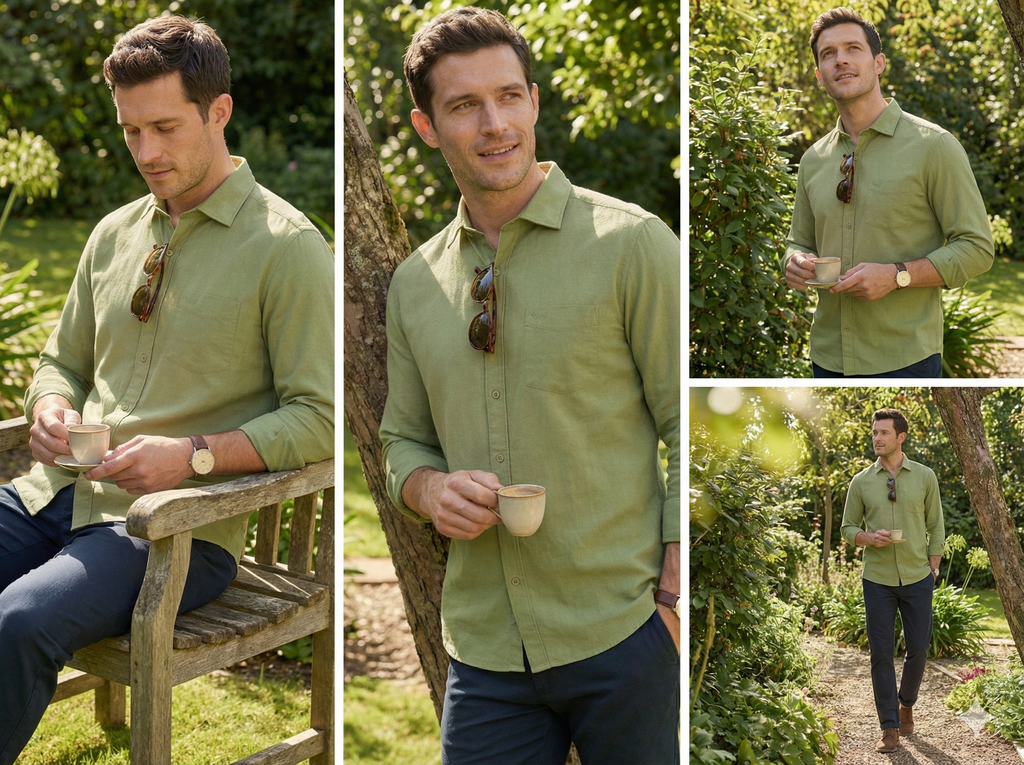 The Olive Heritage Linen Blend Shirt