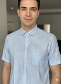 The Azure Sky Linen Stripe Shirt